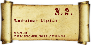 Manheimer Ulpián névjegykártya